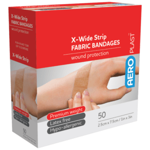 AEROPLAST Premium Fabric X-Wide Strip 7.5 x 2.5cm Box/50 Customers also search for: bandaid, fabric strip, First Aid Only G167, bandaid, fabric strip, First Aiders Choice 856738, bandaid, fabric strip, Leukoplast B72601-22, bandaid, fabric strip, Medique 101150, bandaid, fabric strip,  P2, bandaid, fabric strip,  A25395, bandaid, fabric strip,  S639, bandaid, fabric strip,  69035, bandaid, fabric strip,  9300610000000