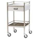 Medium Stainless Steel Trolley with Drawer 60 x 50 x 97cm