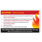 AEROGUIDE Burns First Aid Card