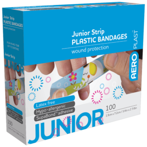 AEROPLAST Plastic Junior Strip 7.2 x 1.9cm0 Box/10 Customers also search for: bandaid,Band - Aid 37206127,First Aid Only G155 3/4